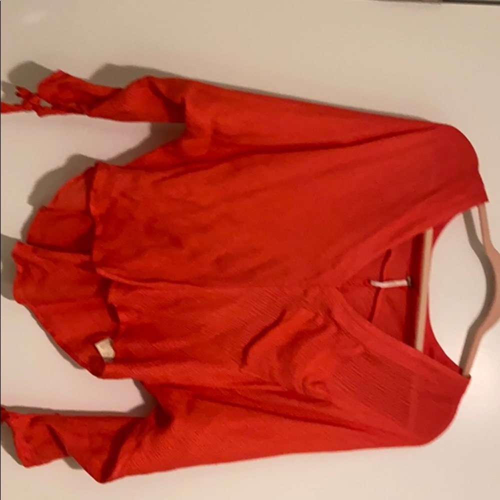 Free people long sleeve fuscia top